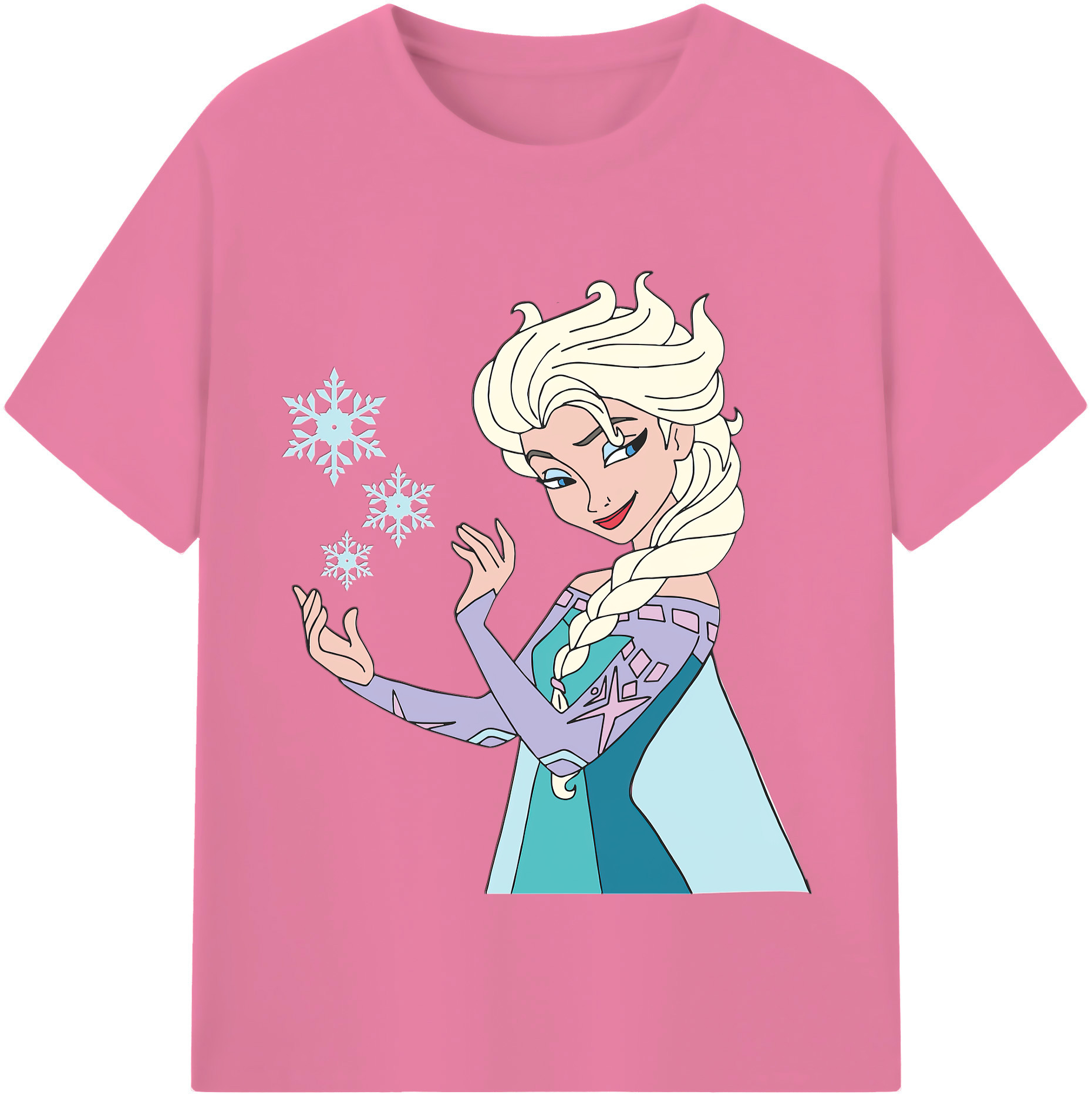（画像用） アナと雪の女王 アンナ エルサ Frozen Anna Elsa 綿100％半袖Tシャツ（フロントプリント）